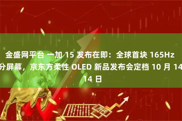 金盛网平台 一加 15 发布在即：全球首块 165Hz 高分屏幕，京东方柔性 OLED 新品发布会定档 10 月 14 日