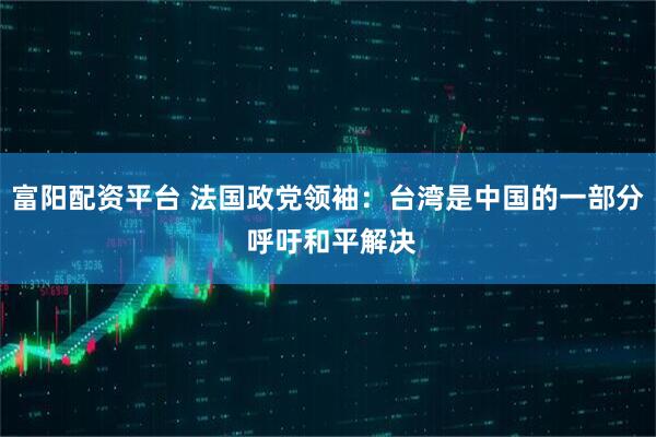 富阳配资平台 法国政党领袖：台湾是中国的一部分 呼吁和平解决